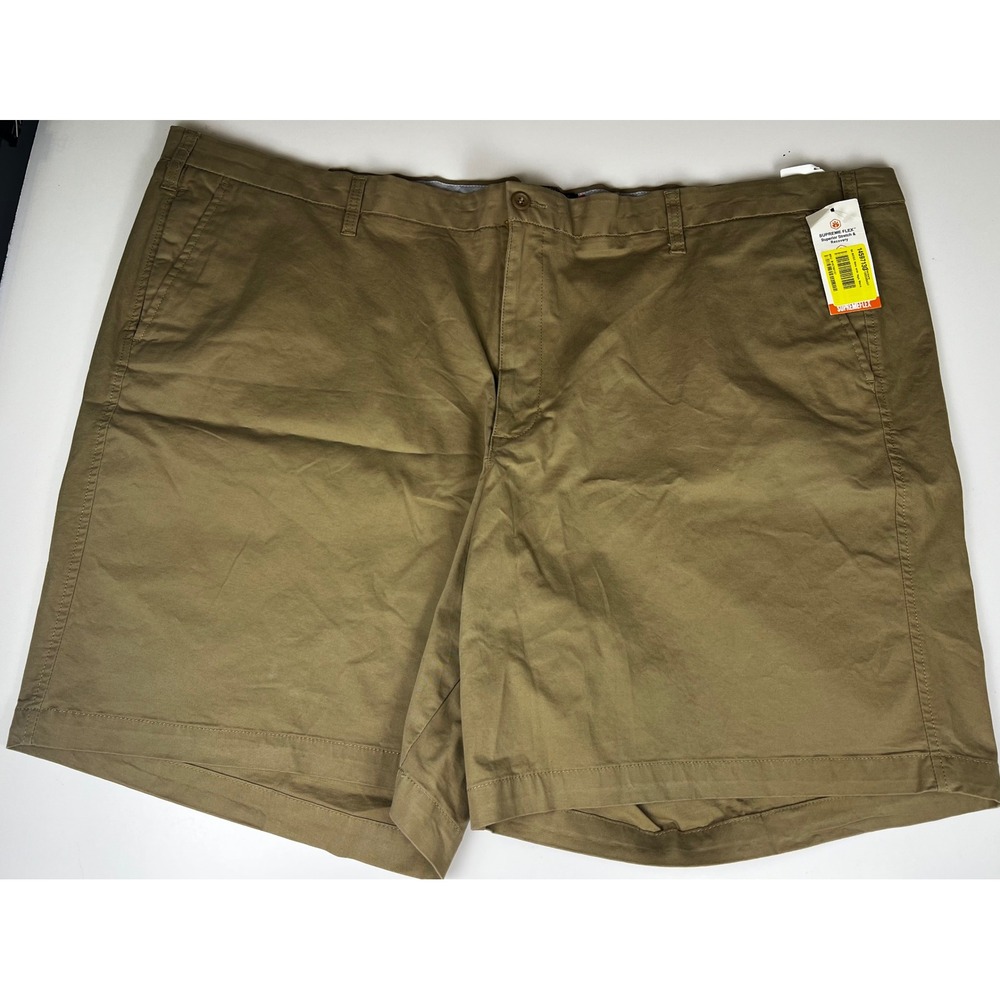 Dockers Mens Khaki Shorts Flat Front Straight Fit Waterless Technology Sz 54 NWT